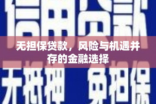 奎文无担保贷款，风险与机遇并存的金融选择