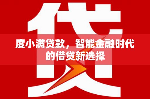 奎文度小满贷款，智能金融时代的借贷新选择