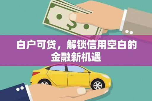 奎文白户可贷，解锁信用空白的金融新机遇