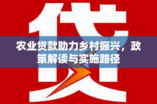 奎文农业贷款助力乡村振兴，政策解读与实施路径