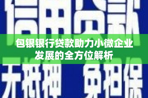 奎文包银银行贷款助力小微企业发展的全方位解析