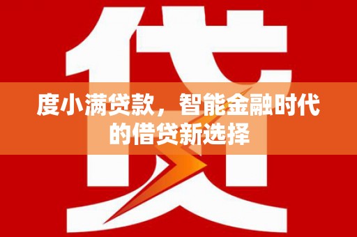 奎文度小满贷款，智能金融时代的借贷新选择