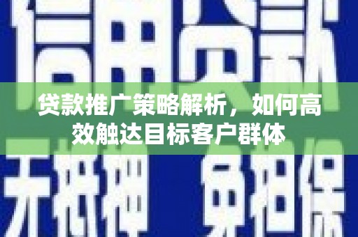 奎文贷款推广策略解析，如何高效触达目标客户群体