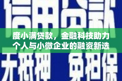 奎文度小满贷款，金融科技助力个人与小微企业的融资新选择