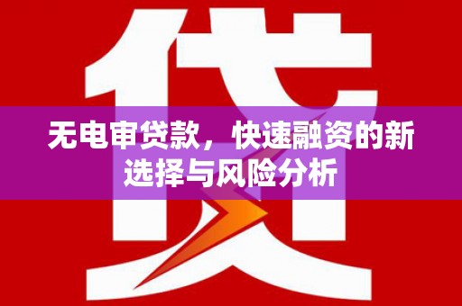 奎文无电审贷款，快速融资的新选择与风险分析