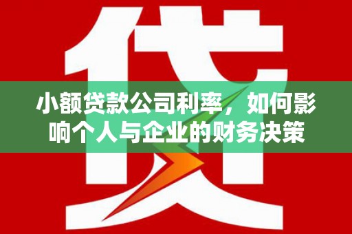 奎文小额贷款公司利率，如何影响个人与企业的财务决策