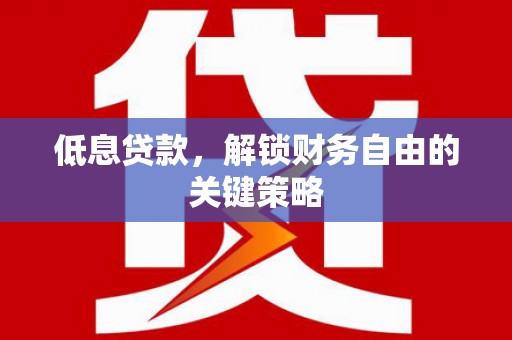 奎文低息贷款，解锁财务自由的关键策略