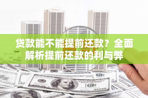 奎文贷款能不能提前还款？全面解析提前还款的利与弊
